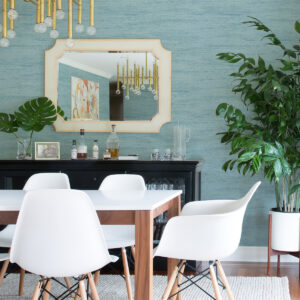 Lindsay Aqua Chenille Wallpaper