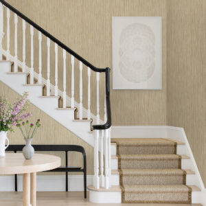 Justina Wheat Faux Grasscloth Wallpaper
