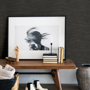 Leith Black Zen Waves Wallpaper