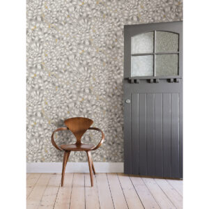 Kirke Grey Leafy Vines Wallpaper