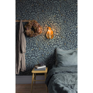 Kirke Blue Leafy Vines Wallpaper