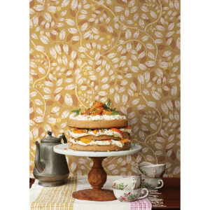Kirke Yellow Leafy Vines Wallpaper