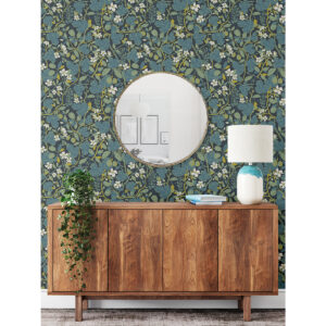 Ewald Blue Garden Vines Wallpaper