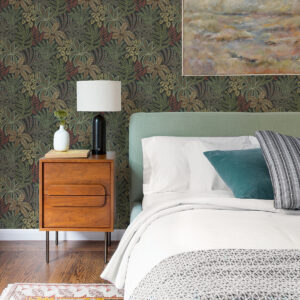 Sumner Black Woodland Botanical Wallpaper