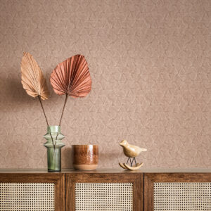 Wright Rose Gold Textured Triangle Wallpaper