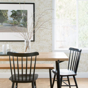 Morris Taupe Leaf Wallpaper