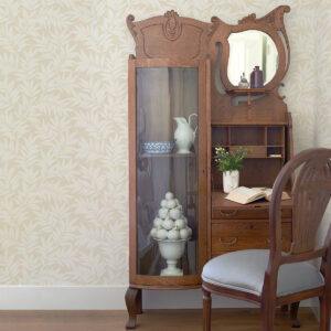 Morris Taupe Leaf Wallpaper