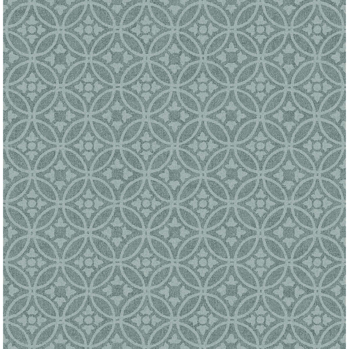 Larsson Teal Ogee Wallpaper