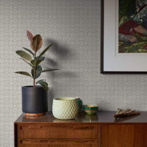 Larsson Grey Ogee Wallpaper
