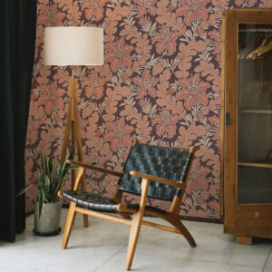 Butterfield Burgundy Floral Wallpaper