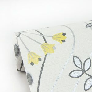 Dard Grey Tulip Ogee Wallpaper