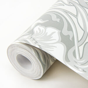 Mucha Off-White Botanical Ogee Wallpaper