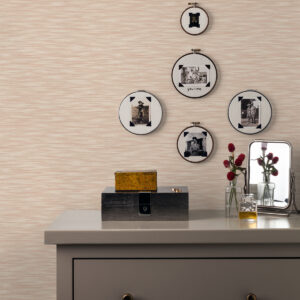 Benson Coral Variegated Stripe Wallpaper