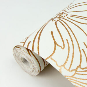 Selwyn Metallic Copper Floral Wallpaper