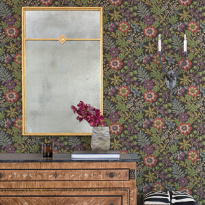 Voysey Brown Floral Wallpaper