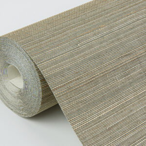 Hiromi Pewter Abaca Grasscloth Wallpaper