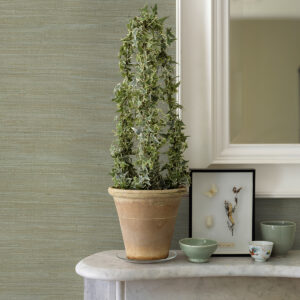 Battan Mint Jute Grasscloth Wallpaper