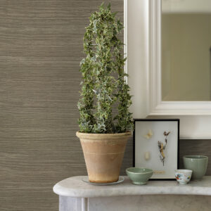 Battan Olive Jute Grasscloth Wallpaper