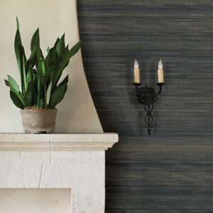 Mai Indigo Abaca Grasscloth Wallpaper