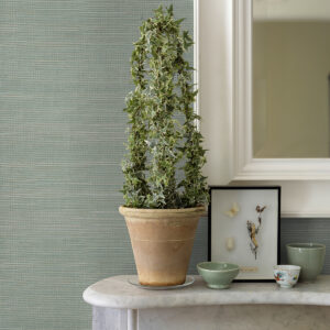 Mai Aqua Abaca Grasscloth Wallpaper
