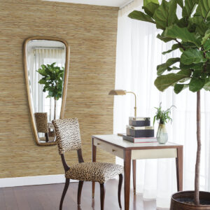 Shuang Light Brown Handmade Grasscloth Wallpaper