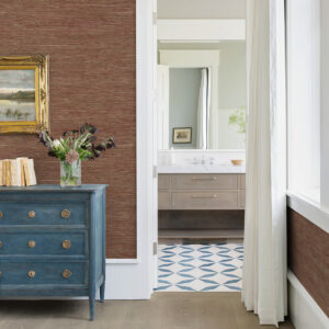 Shuang Raspberry Handmade Grasscloth Wallpaper