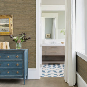 Shuang Olive Handmade Grasscloth Wallpaper