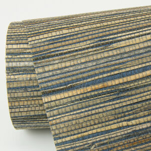 Shuang Teal Handmade Grasscloth Wallpaper
