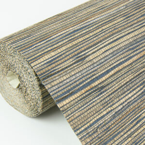 Shuang Teal Handmade Grasscloth Wallpaper