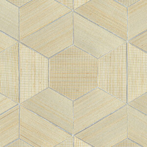 Linzhi Metallic Abaca Grasscloth Inlay Wallpaper