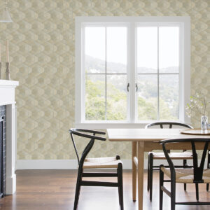 Linzhi Metallic Abaca Grasscloth Inlay Wallpaper