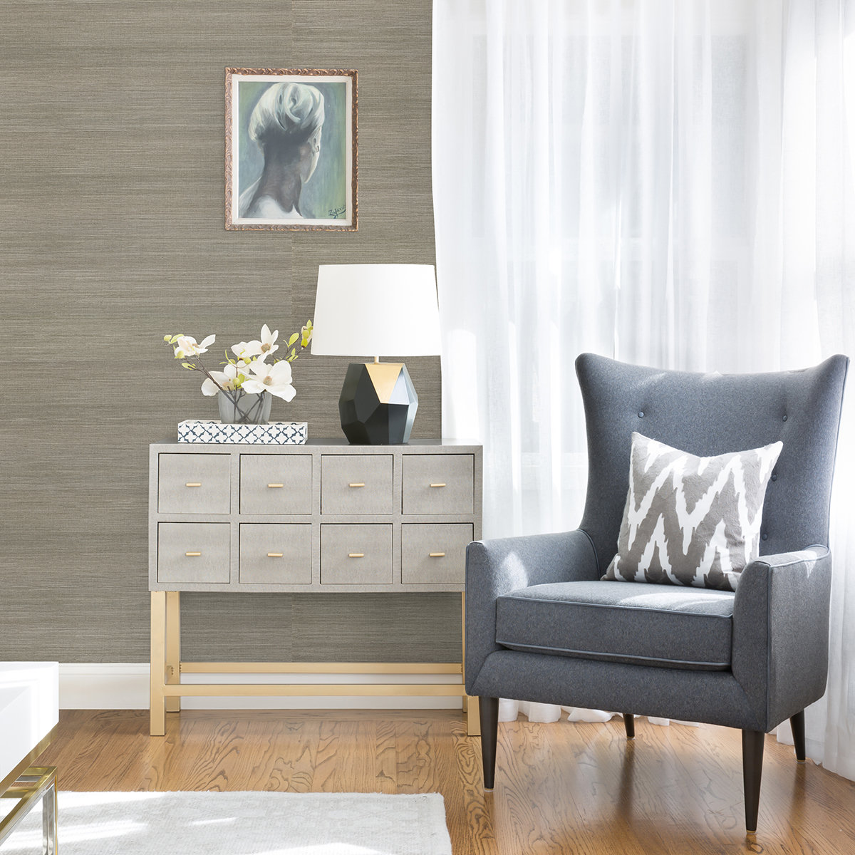 0058955 caihon silver sisal grasscloth wallpaper