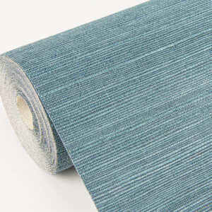 Aiko Blue Sisal Grasscloth Wallpaper