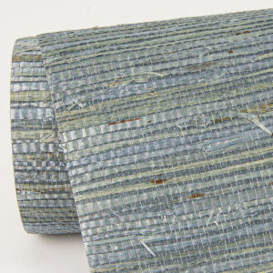 Aiko Teal Sisal Grasscloth Wallpaper