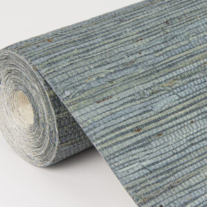 Aiko Teal Sisal Grasscloth Wallpaper