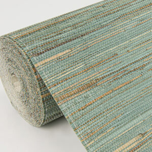 Kira Turquoise Hemp Grasscloth Wallpaper
