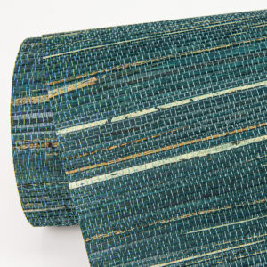 Kira Teal Hemp Grasscloth Wallpaper