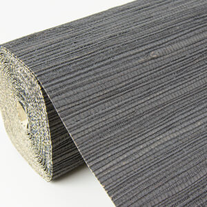 Kira Charcoal Hemp Grasscloth Wallpaper