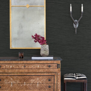 Kira Charcoal Hemp Grasscloth Wallpaper