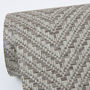 Madoka Dark Grey Paper Weave Grasscloth Wallpaper