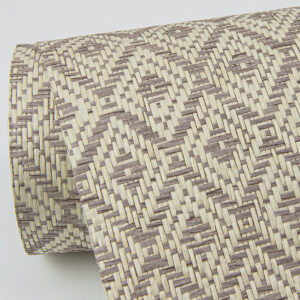 Hui Mauve Paper Weave Grasscloth Wallpaper