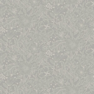 Wilma Grey Floral Block Print Wallpaper