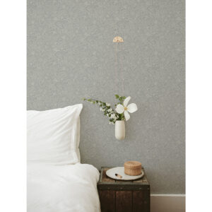 Wilma Grey Floral Block Print Wallpaper