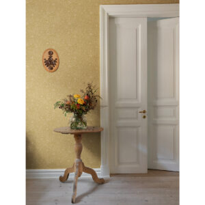 Wilma Yellow Floral Block Print Wallpaper