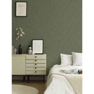 Wilma Green Floral Block Print Wallpaper