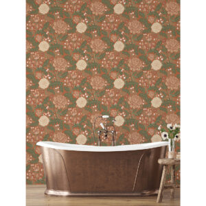 Camille Red Peony & Lily Wallpaper