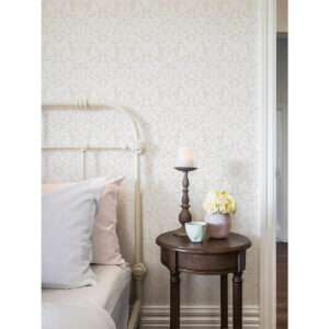 Rosali Cream Scroll Damask Wallpaper