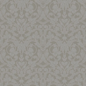 Rosali Grey Scroll Damask Wallpaper