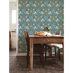 Froso Turquoise Garden Damask Wallpaper