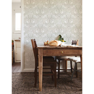 Froso Light Grey Garden Damask Wallpaper